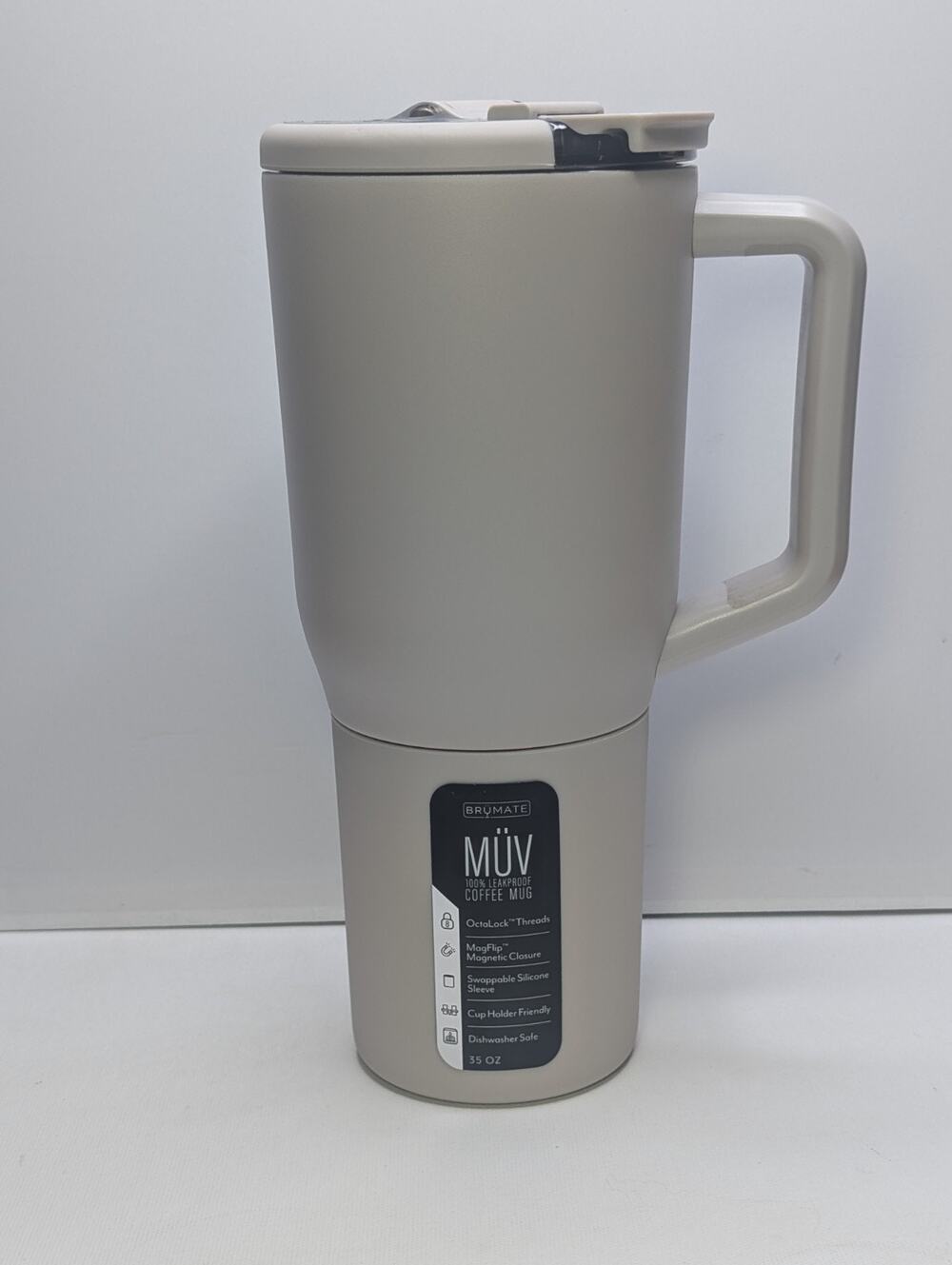 BrüMate Müv 35 oz Leakproof Travel Coffee Mug Dune Handle New